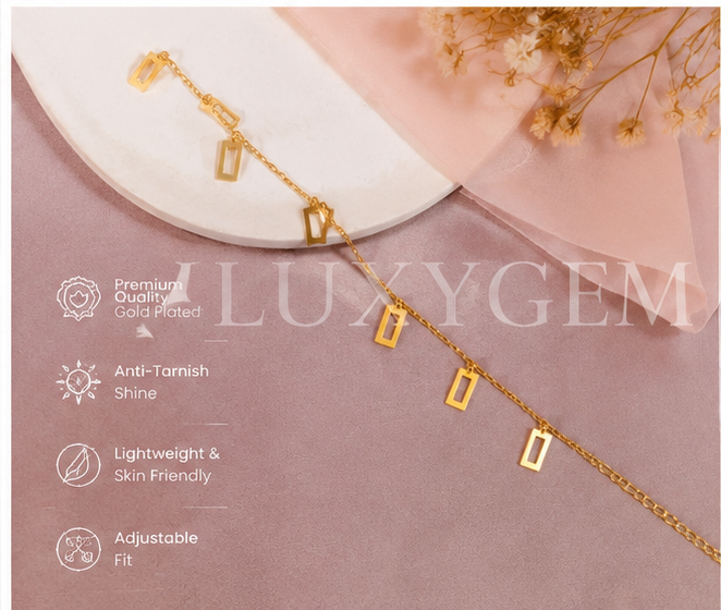 Geometric Gold-Plated Bracelet