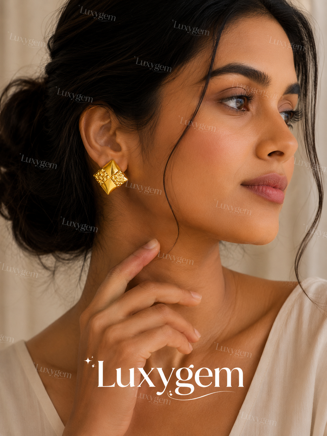 Luxygem Geometric Luxe Stud Earrings