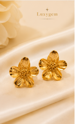 Luxygem Floral Gold-Plated Earrings
