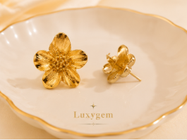 Luxygem Floral Gold-Plated Earrings