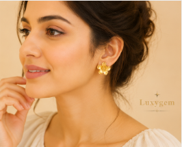 Luxygem Floral Gold-Plated Earrings