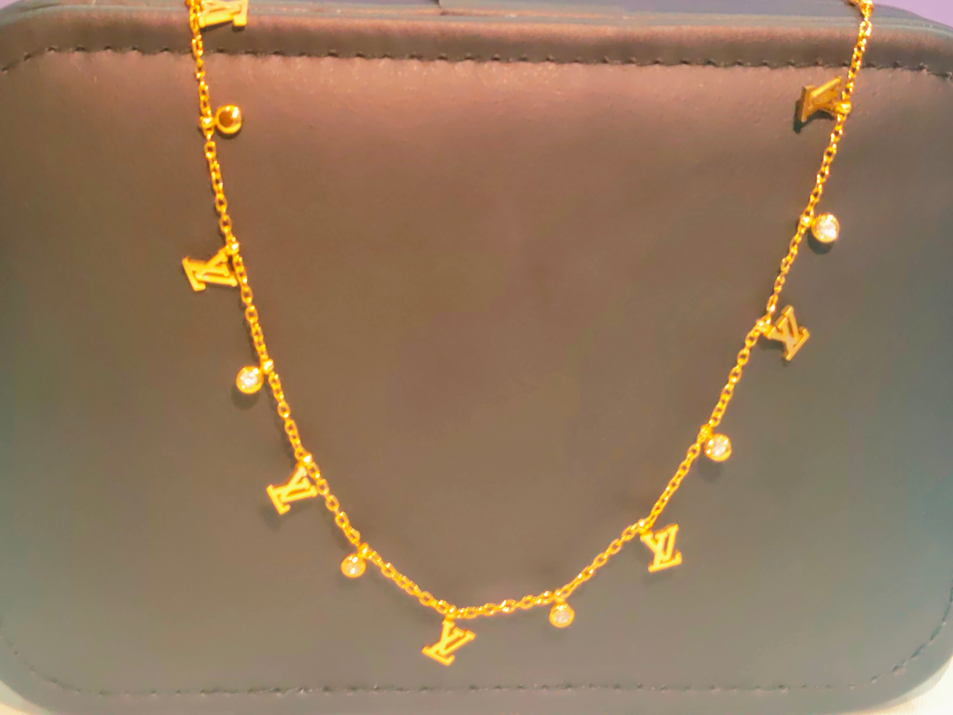 Luxygem Monogram Charm Gold-Plated Necklace