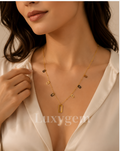 Geometric Gold-Plated Necklace & Earrings Set