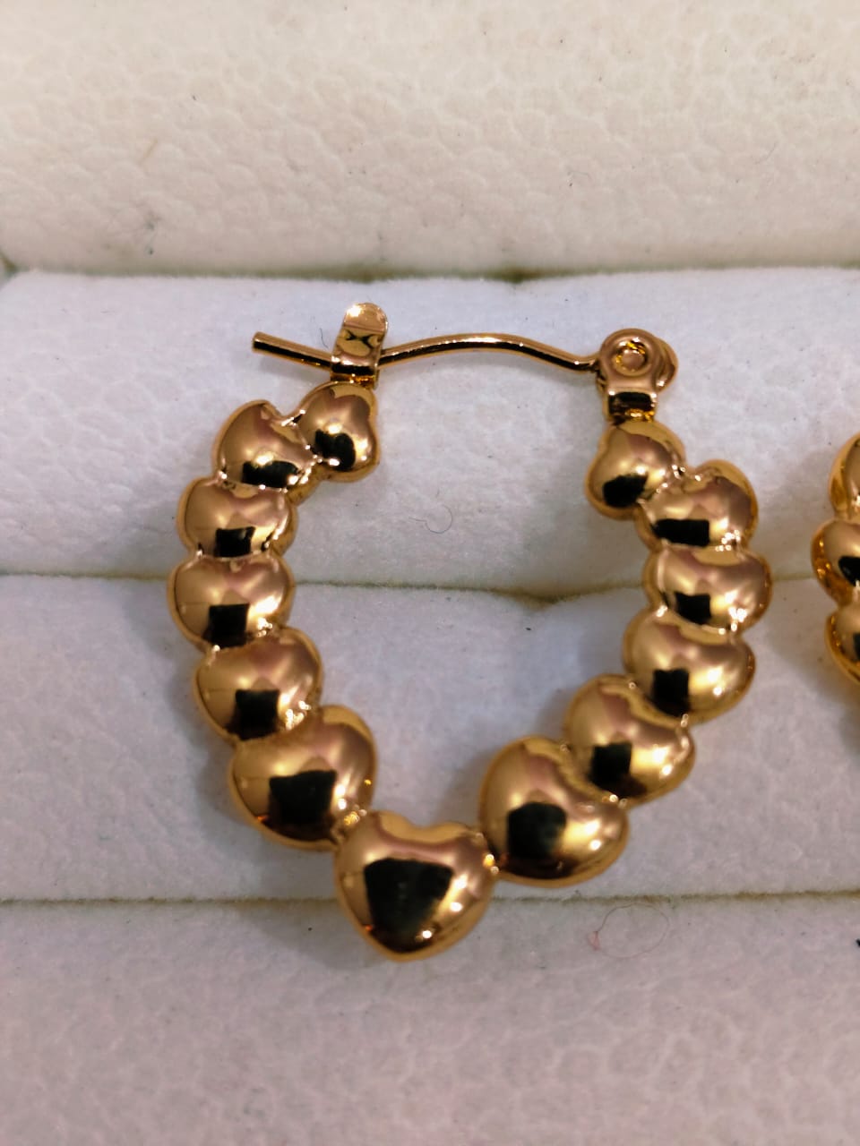Golden Heart Hoop Earrings