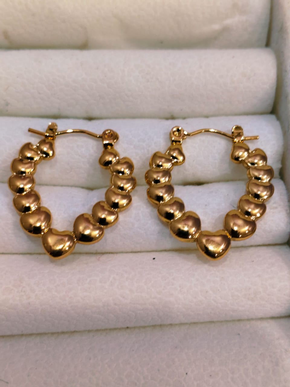 Golden Heart Hoop Earrings