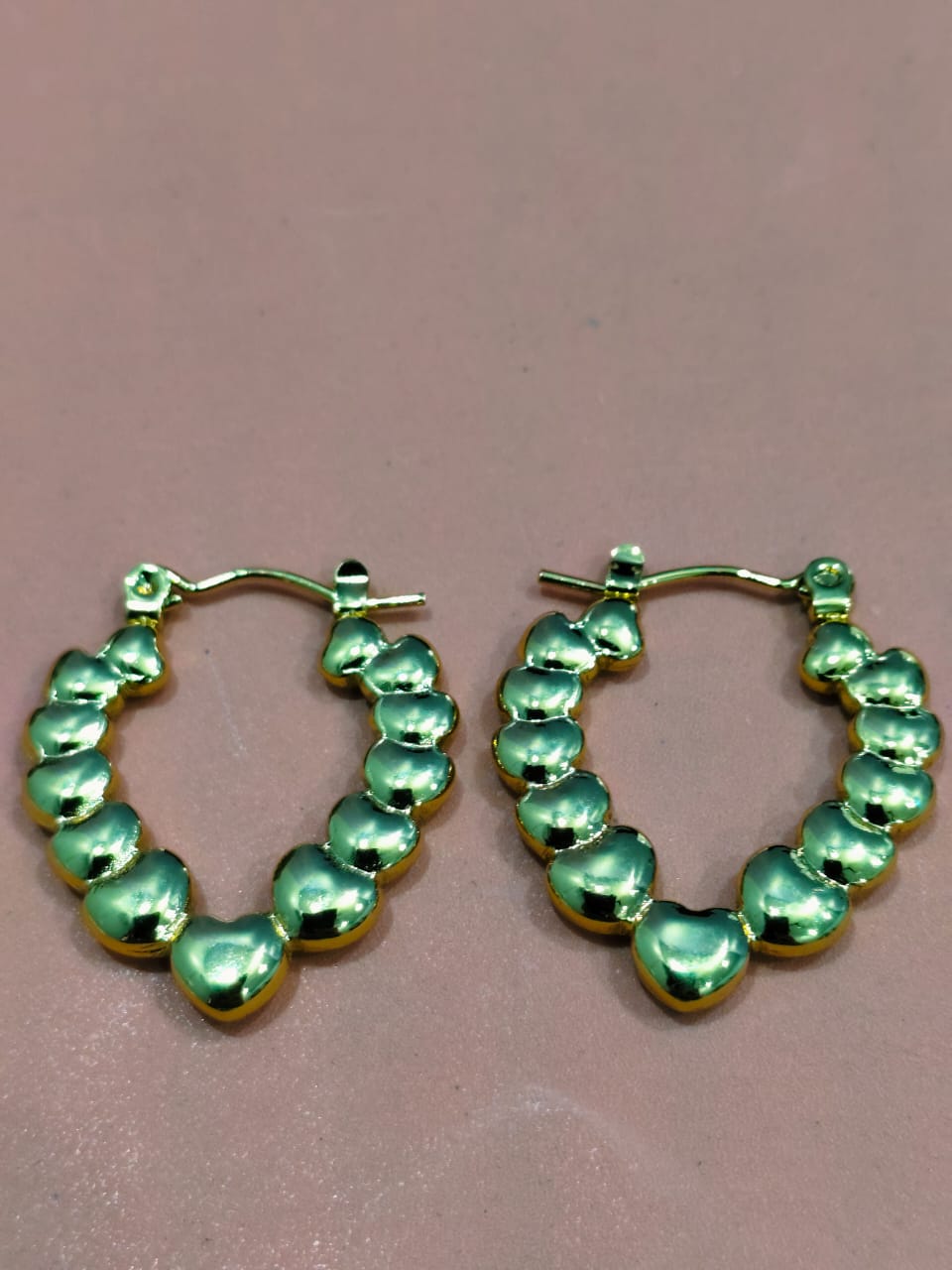 Golden Heart Hoop Earrings