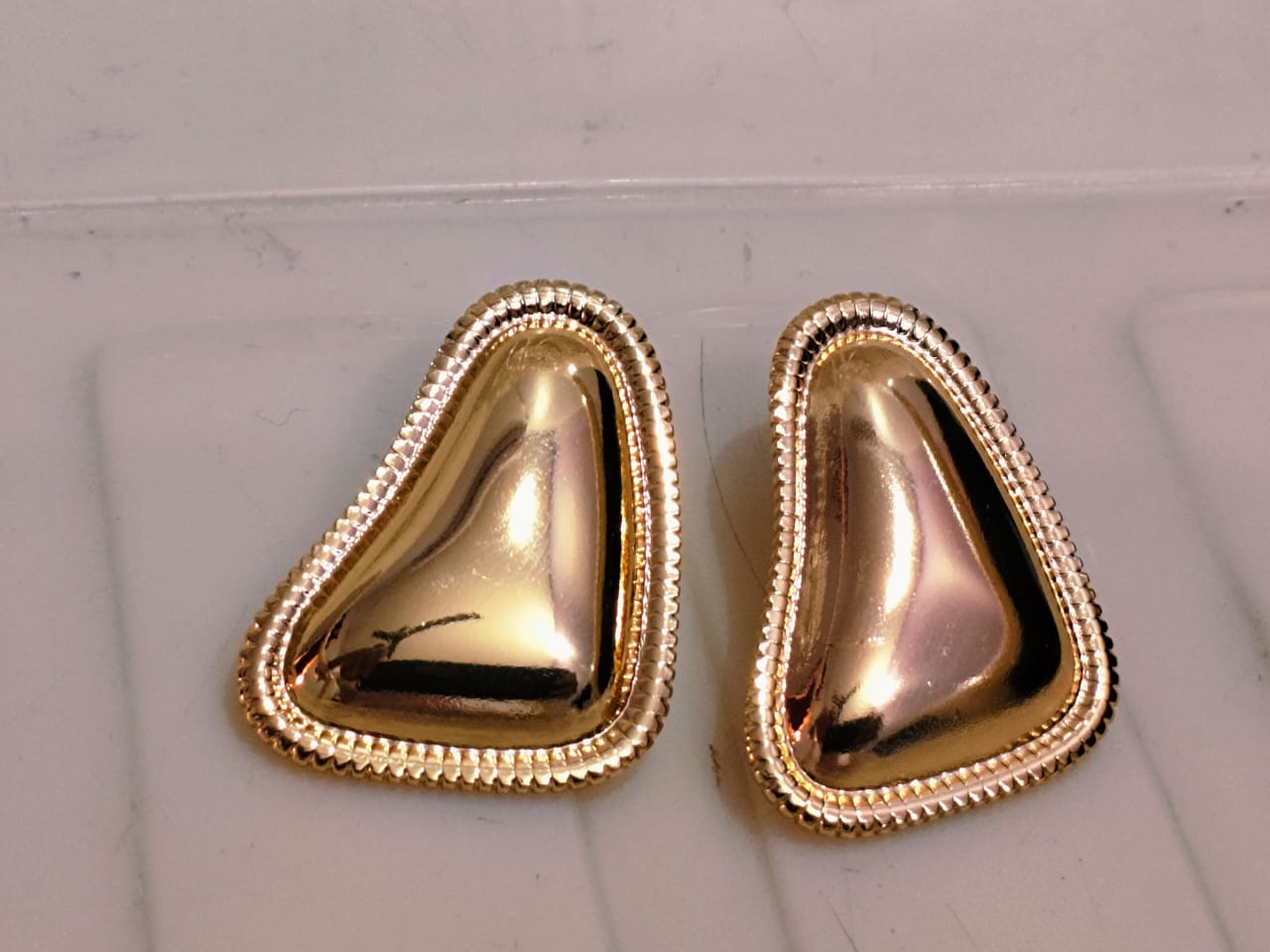 Luxygem Sculpted Gold Statement Earrings
