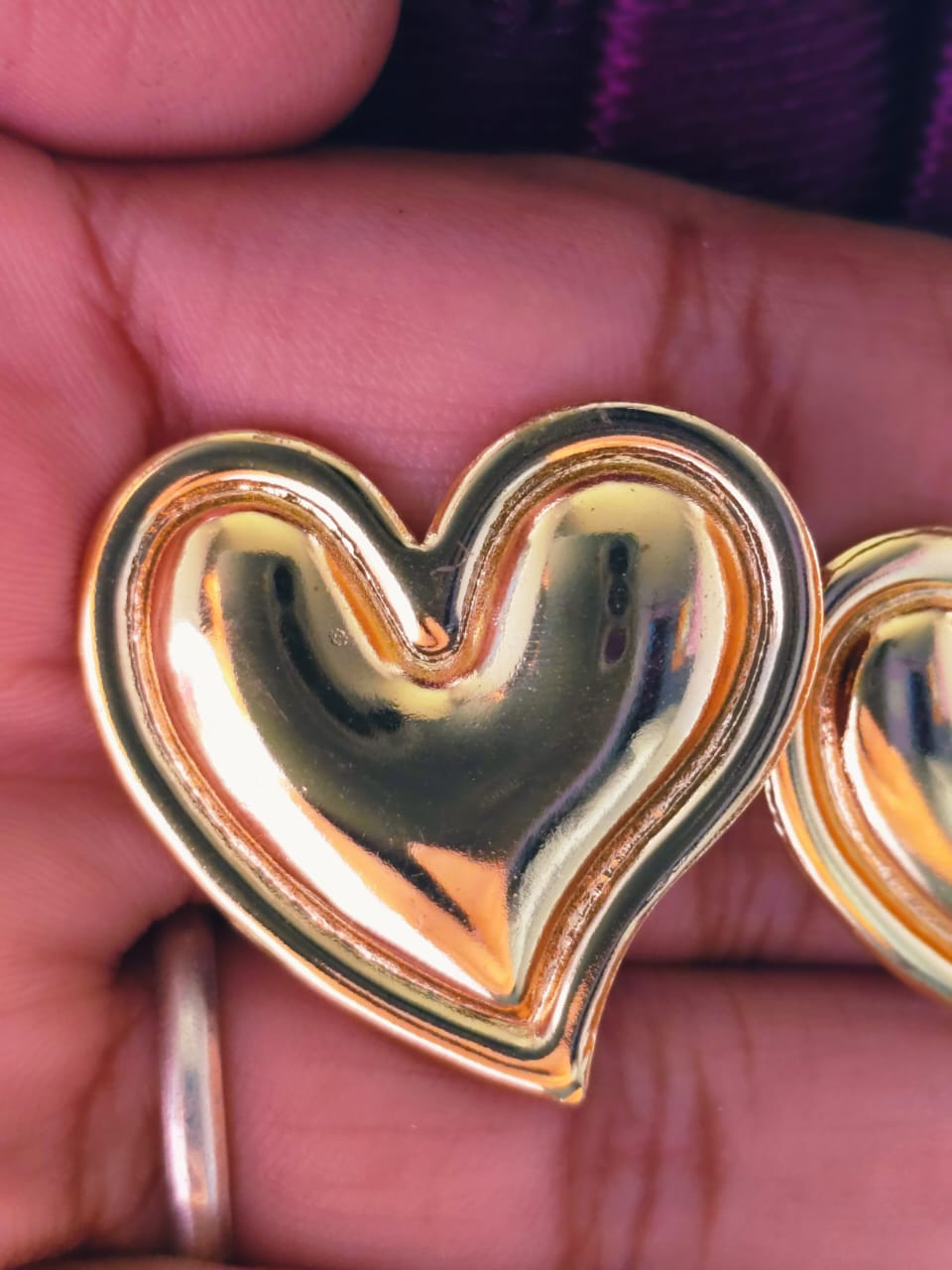 Luxygem Golden Heart Stud Earrings