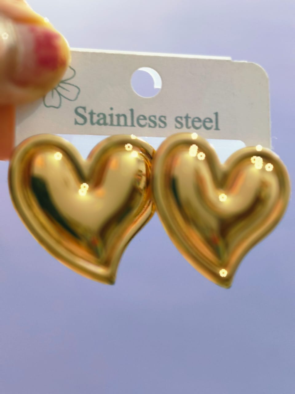 Luxygem Golden Heart Stud Earrings